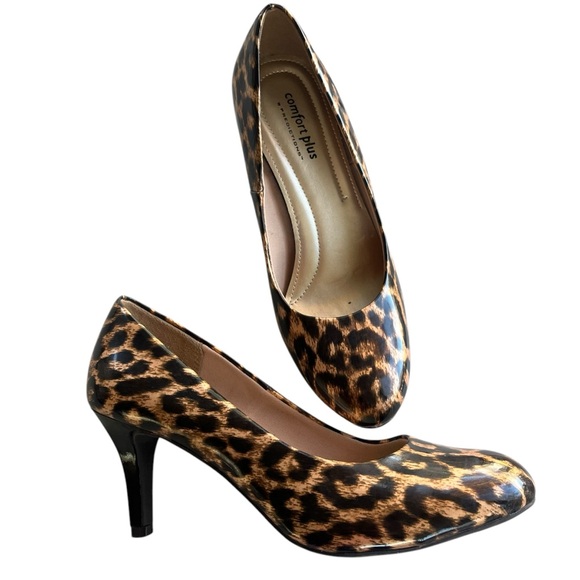comfort plus by Predictions Shoes - Comfort Plus By Predictions Women’s 7 Black Brown, Leopard Metallic Karmen Heels